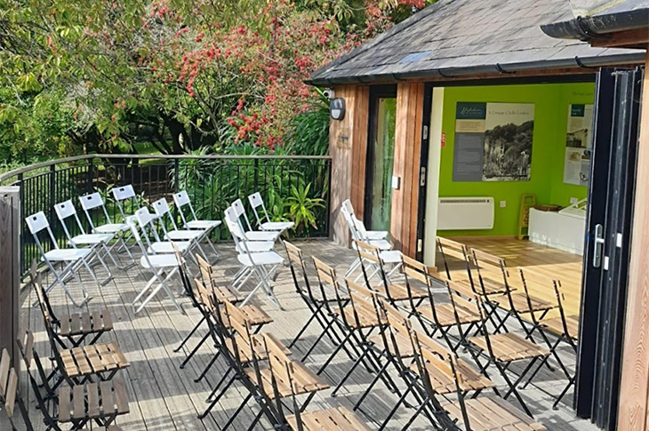 Highdown Gardens Visitor Centre - seating outside