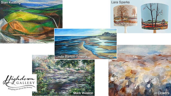 Artists at Highdown event - Sian Keating, Lara Sparks, Linda Barton-Towers, Mark Weston, Jo Dowers
