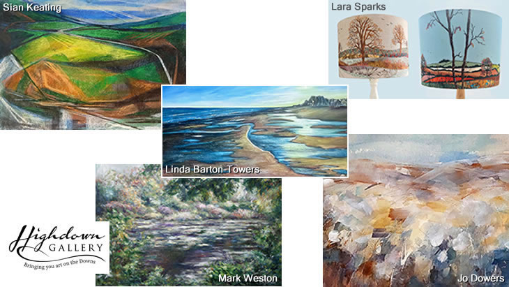 Artists at Highdown event - Sian Keating, Lara Sparks, Linda Barton-Towers, Mark Weston, Jo Dowers